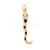 Brass Micro Pave Cubic Zirconia Enamel Pendants KK-D354-06G-B-1