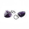 Faceted Transparent Glass Charms GLAA-T024-04-4