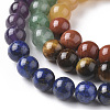 7 Chakra Theme Natural Red Rainbow Jasper & Yellow Aventurine & Tiger Eye & Green Aventurine & Blue Spot Stone & Lapis Lazuli & Amethyst Beads Strands G-F668-23-6mm-3