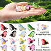 24Pcs 8 Colors Resin Birds Figurine Display Decorations DJEW-SP0001-16-2