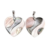 Natural Abalone Shell & Black Lip Shell & Pink Shell Pendants SSHEL-B003-06P-02-1
