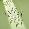 Gemstone Ring with Tassel Dangle Earrings EJEW-JE05052-2