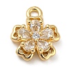 Brass with Clear Cubic Zirconia Charms X-KK-G478-02D-KCG-1