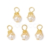 Round Imitation Pearl Acrylic  Pendants PALLOY-JF04002-01-1