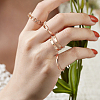 2 Sets 2 Styles Plastic Imitation Pearl Open Cuff Rings Set RJEW-AN0001-07-4