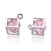 Brass Micro Pave Cubic Zirconia Charms KK-N264-02A-P-2