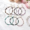 Natural Mixed Gemstone Chip & Glass Beaded Anklets AJEW-AN00682-1