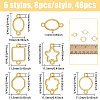 48Pcs 6 Styles Zinc Alloy Open Back Bezel Connector Charms FIND-CA0011-23-2