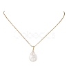 Baroque Natural Keshi Pearl Teardrop Pendant 304 Stainless Steel Cable Chain Necklaces for Women NJEW-JN05961-2