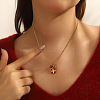 304 Stainless Steel Enamel & Rhinestone & Resin Christmas Pendant Necklaces for Women FS-WG85DFF-09-2