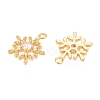 Christmas Theme Brass Micro Pave Clear Cubic Zirconia Charms KK-T073-14G-2