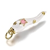 Brass Enamel Pendants KK-B026-15G-C-3