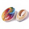 Printed Natural Cowrie Shell Beads X-SSHEL-R047-01-D02-3