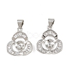 Brass Micro Pave Clear Cubic Zirconia Peg Bails Pin Pendants KK-CBA6A75-06P-1