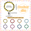 6Pcs 6 Colors Evil Eye Resin Beaded Stretch Bracelets Set with Hamsa Hand Charms BJEW-AN0001-66-2