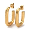 Ion Plating(IP) 304 Stainless Steel Rectangle Ear Studs for Women X-EJEW-P234-04G-1