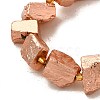 Electroplated Natural Pyrite Beads Strands G-F800-A03-3