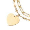 Brass Paperclip and Figaro Chains Anklets AJEW-AN00597-3