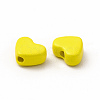 Heart Spray Painted Alloy Beads FIND-G053-01F-3