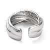 Rack Plating Brass Criss Cross Open Cuff Rings for Women RJEW-Q777-04P-3