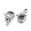 Non-Tarnish 304 Stainless Steel Lobster Claw Clasps X-STAS-F182-01P-C-1