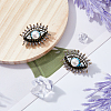 DICOSMETIC 2Pcs Plastic Pearl Eye Brooch with Glass Seed Beaded JEWB-DC0001-11-4