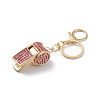 Shining Zinc Alloy Rhinestone Whistle Pendant Keychain KEYC-O014-01G-03-3