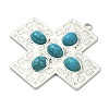 304 Stainless Steel with Dyed Synthetic Turquoise Pendants STAS-G374-05S-17-2