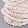 Flat Round Handmade Polymer Clay Beads CLAY-R067-8.0mm-16-4