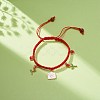 Heart Envelope Rose Alloy Enamel Charm Bracelet BJEW-JB08682-02-2