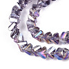 Electroplate Transparent Glass Beads Strands GLAA-N021-4mm-01-3