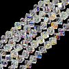 Electroplate Transparent Glass Beads Strands X-GL-CBA7A17-01A-15-1