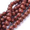 Wood Beads Strands WOOD-F008-03-C-1