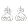 Brass Micro Pave Clear Cubic Zirconia Connector Charms CU-CBA7BFE-03C-P-1