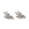 Brass Micro Pave Clear Cubic Zirconia Slide Charms KK-P239-20P-1