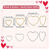 60Pcs 6 Style 304 Stainless Steel Linking Ring STAS-SC0004-53-2