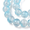 Transparent Crackle Baking Paint Glass Beads Strands DGLA-T003-01B-06-3