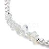Plastic Pearl Daisy Pendant Dangle Earrings & Stretch Bracelet & Pendant Necklace SJEW-JS01256-6