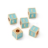 Rack Plating Brass Enamel Beads KK-B060-04G-06E-3