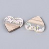 20Pcs 10 Styles Transparent Resin & Ash Wood Pendants RESI-N053-17-2