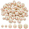 PandaHall Elite 60Pcs 3 Styles Printed Wooden Beads WOOD-PH0002-64-1