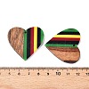 Jamaican Colour Epoxy Resin & Walnut Wood Pendants RESI-N039-122V-3