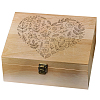 Rectangle Wooden Memory Keepsake Boxes with Lids CON-WH0101-003-1