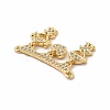 Rack Plating Brass Micro Pave Clear Cubic Zirconia Heart Connector Charms KK-G456-01G-01-3