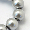 Baking Paint Pearlized Glass Pearl Round Bead Strands X-HY-Q003-10mm-34-3
