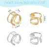 6Pcs 2 Colors 304 Stainless Steel Open Cuff Ring Components STAS-UN0056-76-3
