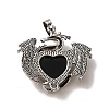 Natural Obsidian Heart Pendants KK-K331-01AS-05-3