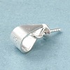 Rhodium Plated 925 Sterling Silver Cup Pearl Bail Pin Pendants STER-P008-02-3