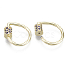 Brass Micro Pave Cubic Zirconia Screw Carabiner Lock Charms KK-R136-069D-NF-3