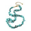 Synthetic Turquoise Chips Beaded Necklace NJEW-FZ00004-02-3